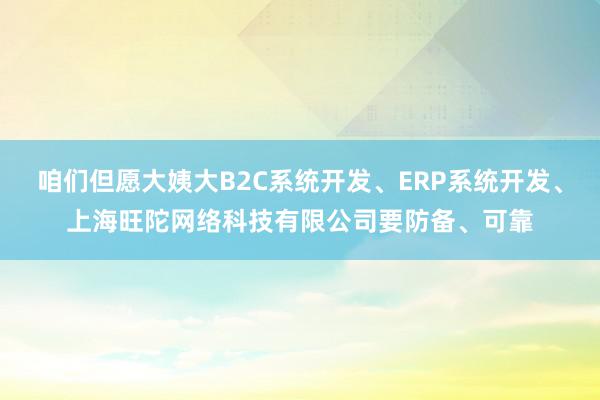 咱们但愿大姨大B2C系统开发、ERP系统开发、上海旺陀网络科技有限公司要防备、可靠